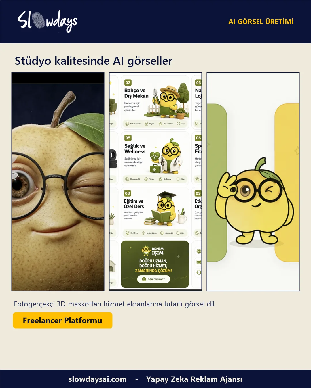 Freelancer Platformu — AI ile üretilmiş ürün görselleri örneği