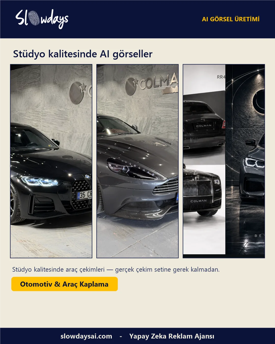 Otomotiv & Araç Kaplama — AI ile üretilmiş ürün görselleri örneği