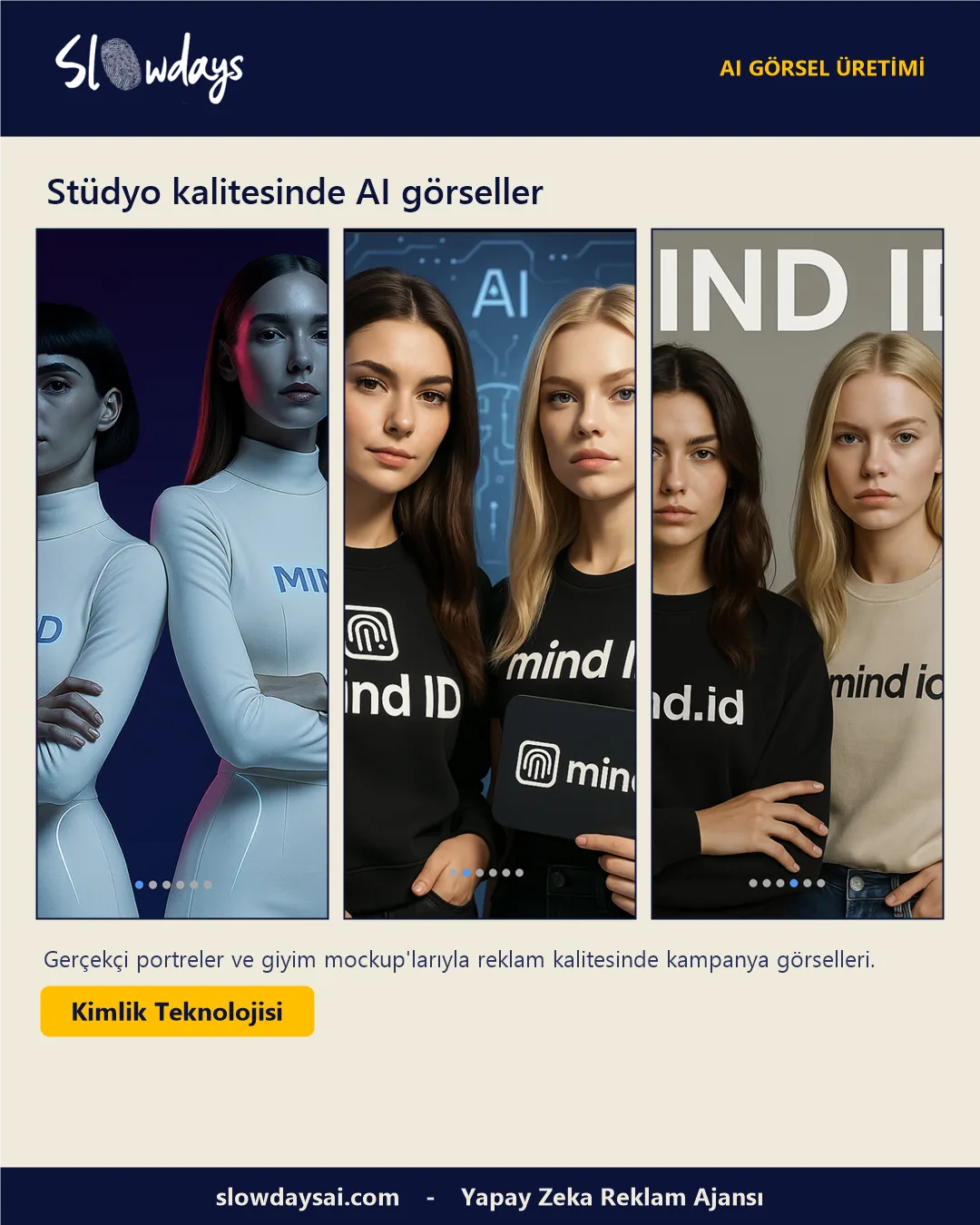 Kimlik Teknolojisi — AI ile üretilmiş ürün görselleri örneği